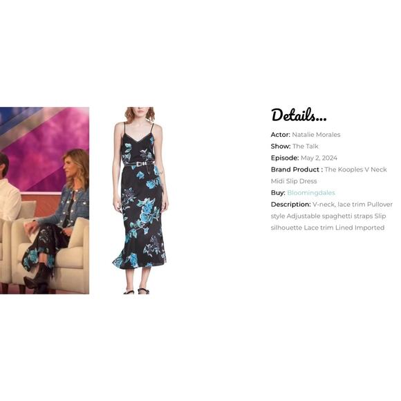 NWT The Kooples 90’s Slip Dress Black Blue Floral US "2" M Grunge ASO THE TALK - Picture 2 of 14